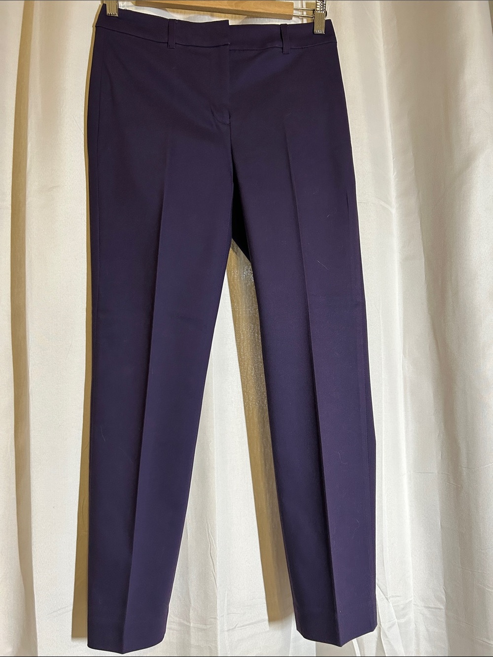 White House Black Market Plum Straight-Leg Trousers